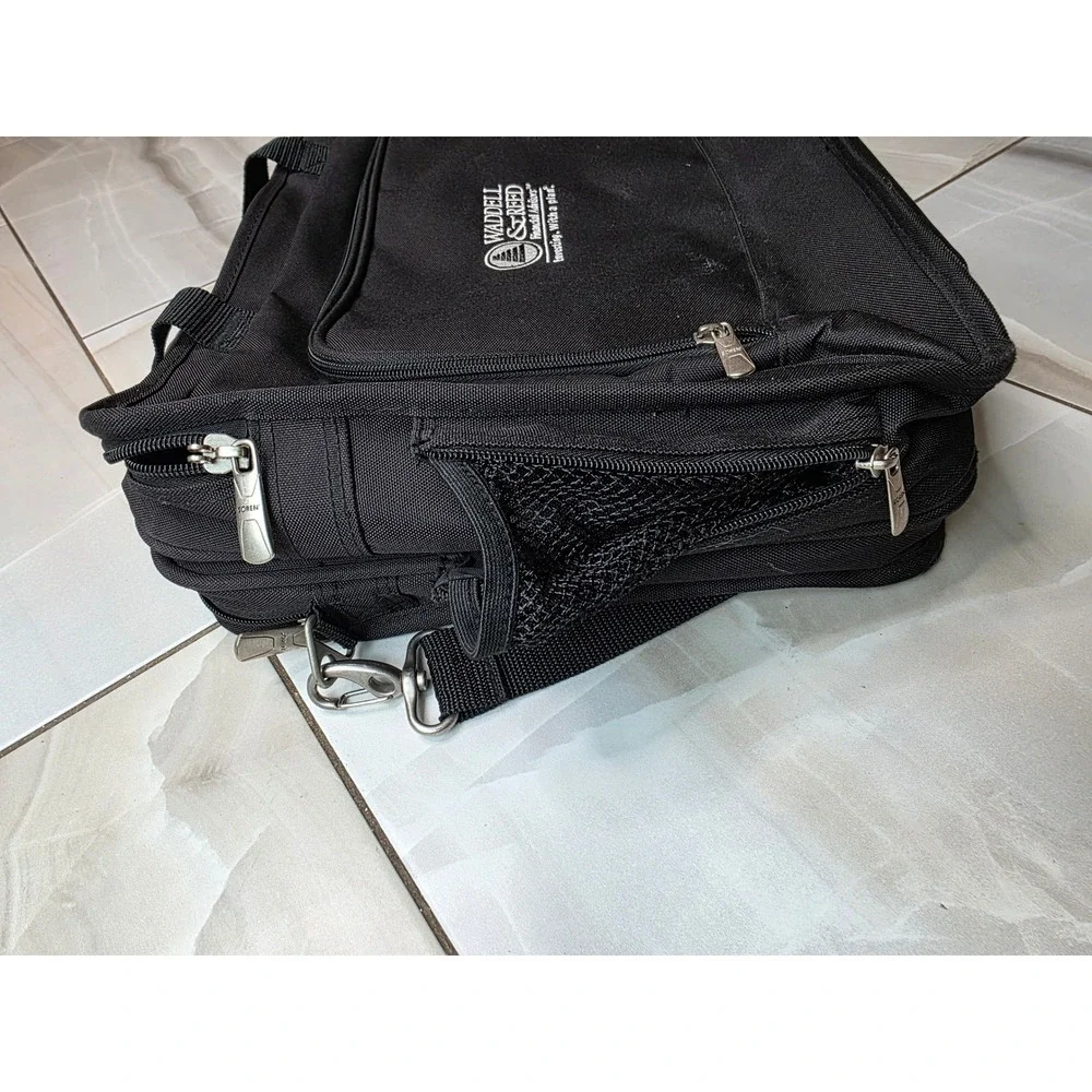 Waddell & Reed Black Laptop Messenger Bag Briefcase Canvas Professional W1 - Picture 6 of 16